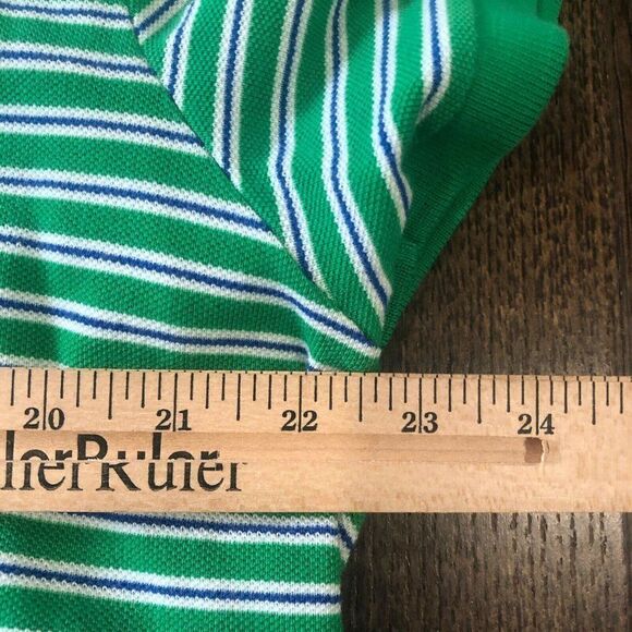 Vintage 90s Ralph Lauren Polo Jeans Mens XL USA Flag Weathered Pique Shirt Green - Picture 6 of 12